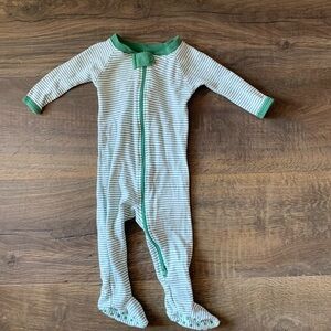 Lake - Striped Green and White Kids One Piece